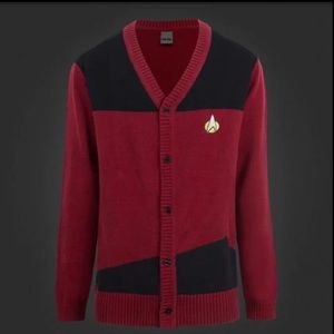 RARE Star Trek TNG Unisex Cardigan Sweater in Command Red | Women’s L